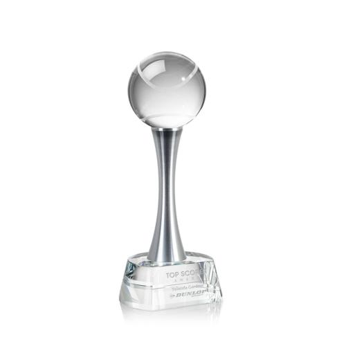 Corporate Awards - Tennis Ball Spheres on Willshire Base Crystal Award