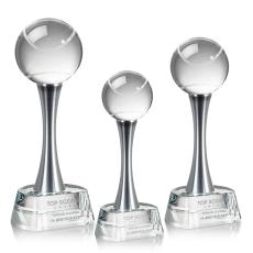 Employee Gifts - Tennis Ball Spheres on Willshire Base Crystal Award