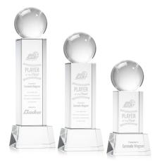 Employee Gifts - Baseball Clear on Belcroft Base Spheres Crystal Award