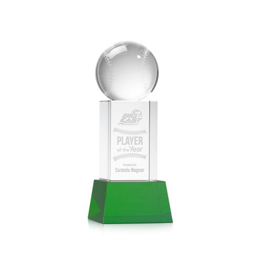 Corporate Awards - Baseball Green on Belcroft Base Spheres Crystal Award