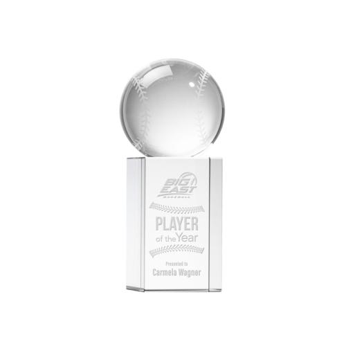 Corporate Awards - Baseball Spheres on Dakota Base Crystal Award