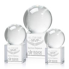Employee Gifts - Baseball Spheres on Granby Base Crystal Award