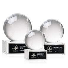 Employee Gifts - Baseball Spheres on Hancock Base Crystal Award