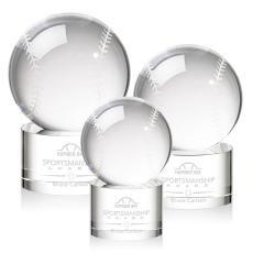 Employee Gifts - Baseball Spheres on Marvel Base Crystal Award