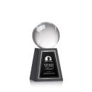 Baseball Spheres on Tall Marble Base Crystal Award
