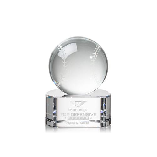 Corporate Awards - Baseball Spheres on Paragon Base Crystal Award