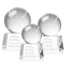 Employee Gifts - Baseball Spheres on Robson Base Crystal Award