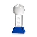Baseball Blue on Stowe Base Spheres Crystal Award