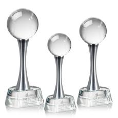 Employee Gifts - Baseball Spheres on Willshire Base Crystal Award