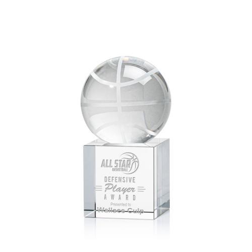 Corporate Awards - Basketball Spheres on Granby Base Crystal Award