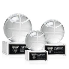 Employee Gifts - Basketball Spheres on Hancock Base Crystal Award