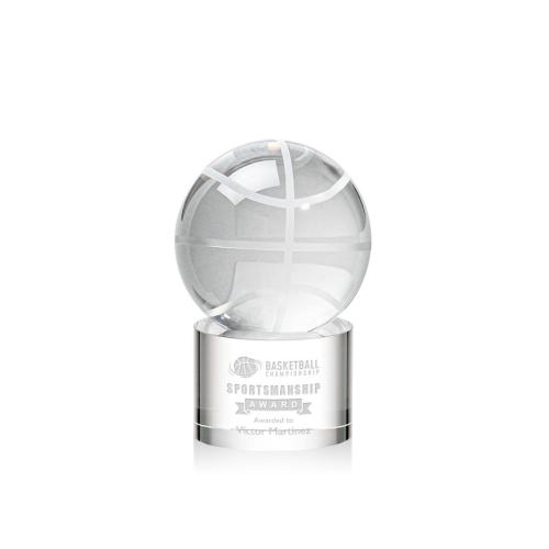 Corporate Awards - Basketball Spheres on Marvel Base Crystal Award