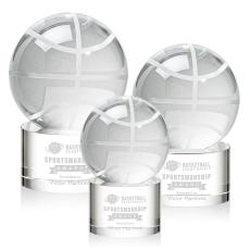 Employee Gifts - Basketball Spheres on Marvel Base Crystal Award