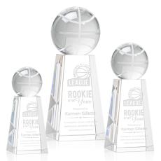 Employee Gifts - Basketball Spheres on Novita Base Crystal Award