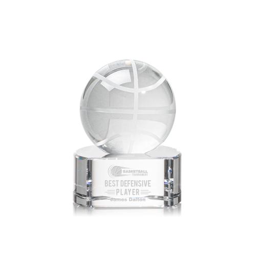 Corporate Awards - Basketball Spheres on Paragon Base Crystal Award