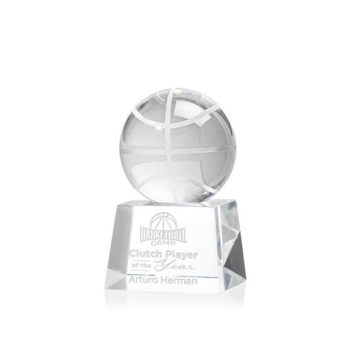 Corporate Awards - Basketball Spheres on Robson Base Crystal Award