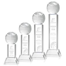 Employee Gifts - Basketball Clear on Stowe Base Spheres Crystal Award