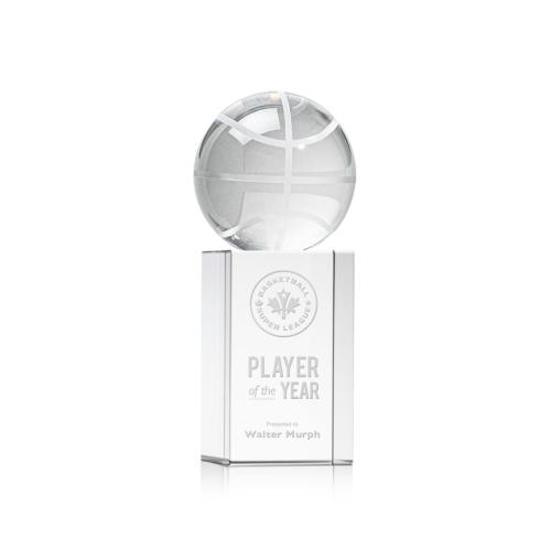 Corporate Awards - Basketball Spheres on Dakota Base Crystal Award