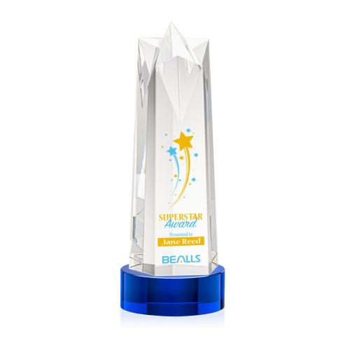 Corporate Awards - Ellesmere Full Color Blue on Stanrich Obelisk Crystal Award