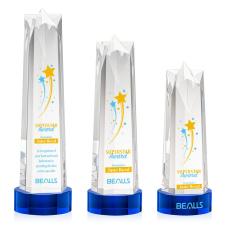Employee Gifts - Ellesmere Full Color Blue on Stanrich Obelisk Crystal Award