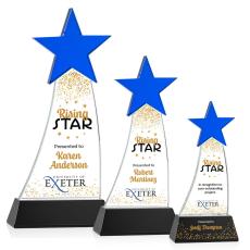 Employee Gifts - Manolita Full Color Blue/Black Star Crystal Award