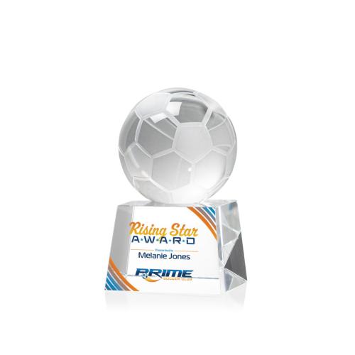 Corporate Awards - Soccer Ball Full Color Spheres on Robson Crystal Award
