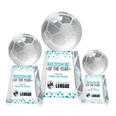 Employee Gifts - Soccer Ball Full Color Spheres on Celestina Crystal Award