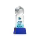 Soccer Ball Full Color Blue on Belcroft Spheres Crystal Award