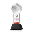 Soccer Ball Full Color Black on Stowe Spheres Crystal Award