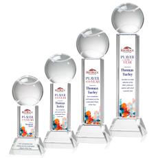 Employee Gifts - Tennis Ball Full Color Clear on Stowe Spheres Crystal Award