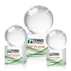 Employee Gifts - Tennis Ball Full Color Spheres on Granby Crystal Award