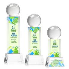 Employee Gifts - Tennis Ball Full Color Clear on Belcroft Spheres Crystal Award