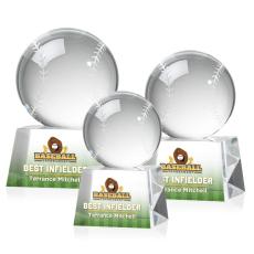 Employee Gifts - Baseball Full Color Spheres on Robson Crystal Award