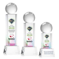 Employee Gifts - Baseball Full Color Clear  on Belcroft Spheres Crystal Award