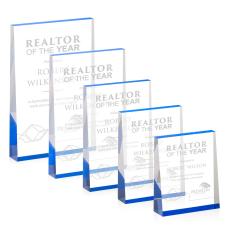 Employee Gifts - Lansing Rectangle -Blue (Vert) Acrylic Award