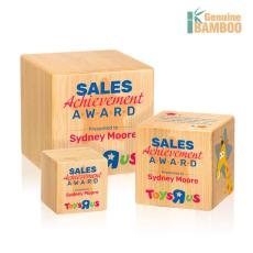 Employee Gifts - Kenilworth Full Color Cube Bamboo Award