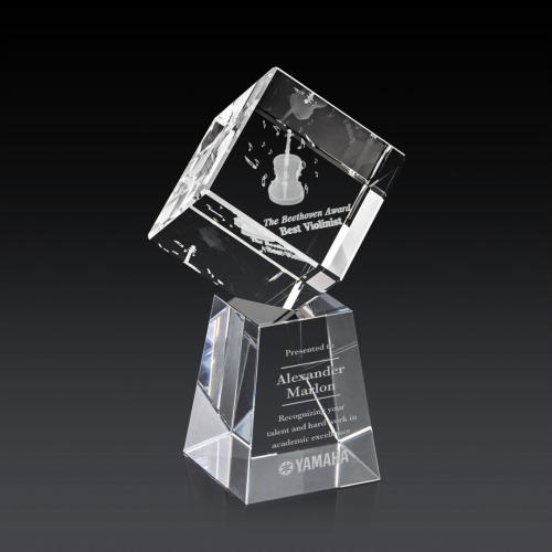 Corporate Awards - Burrill 3D Crystal on Celestina Base Award