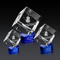 Employee Gifts - Burrill 3D Blue on Paragon Base Crystal Award