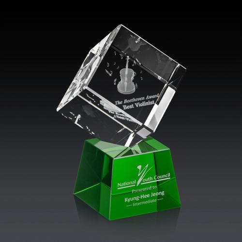 Corporate Awards - Burrill 3D Green on Robson Base Crystal Award