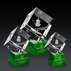 Employee Gifts - Burrill 3D Green on Robson Base Crystal Award
