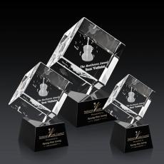 Employee Gifts - Burrill 3D Black on Robson Base Crystal Award