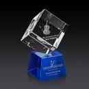Burrill 3D Blue on Robson Base Crystal Award