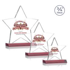 Employee Gifts - Chippendale Full Color Red  Star Crystal Award