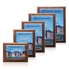 Employee Gifts - Caledon Full Color Plaque - Walnut/Silver