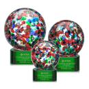 Fantasia Green on Paragon Base Spheres Glass Award