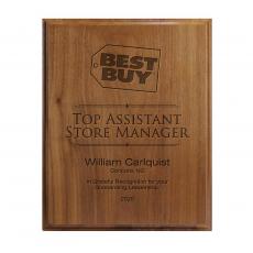 Employee Gifts - Walnut Veneer Laser Plaque