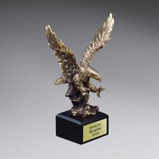 Employee Gifts - Gold Antique Finish Resin Cast Eagle Landing
