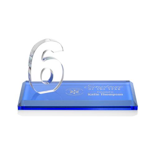 Corporate Awards - Northam Milestone Sky Blue Number Crystal Award