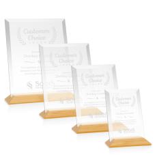 Employee Gifts - Embassy Starfire/Bamboo (Vert) Rectangle Bamboo Award