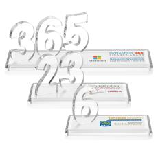 Employee Gifts - Northam Milestone Full Color  Clear Number Crystal Award